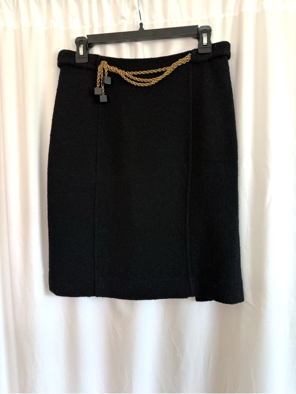 Milly Black Skirt W/ Chain Cube Tassel Detail - Size 8 Medium